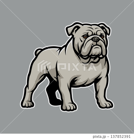 bulldog mascot logo illustration vector design template simple and modern style 137852391