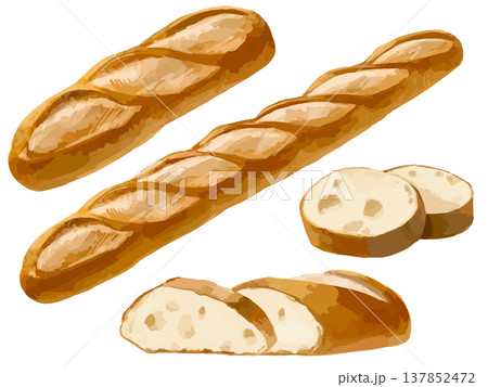 フランスパンセット(バゲット・バタール・カットバゲット) 137852472