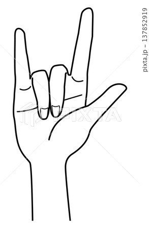 手の表現 モノクロ線画 ベクター 手の表現 モノクロ線画 ベクター 137852919