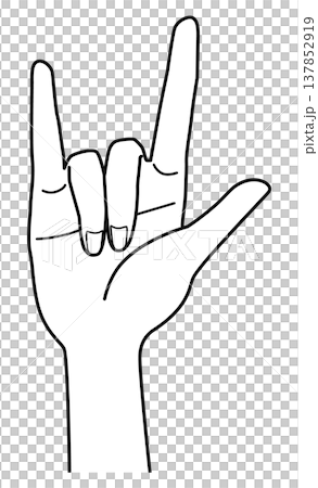 手の表現 モノクロ線画 ベクター 手の表現 モノクロ線画 ベクター 137852919