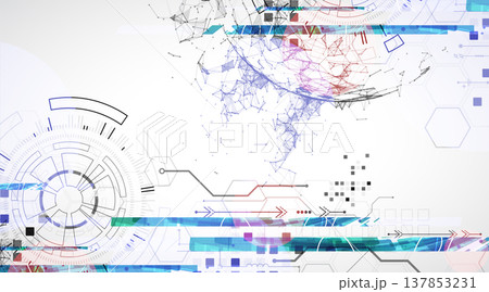 Abstract background. Scientific and technological concept with the use of technical elements formed in the shape of a circle. Vector Abstract background. Scientific and technological concept with the use of technical elements formed in the shape of a circle. Vector 137853231