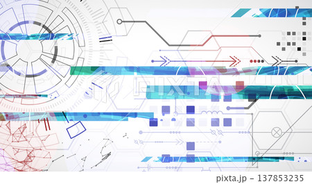 Abstract background. Scientific and technological concept with the use of technical elements formed in the shape of a circle. Vector Abstract background. Scientific and technological concept with the use of technical elements formed in the shape of a circle. Vector 137853235
