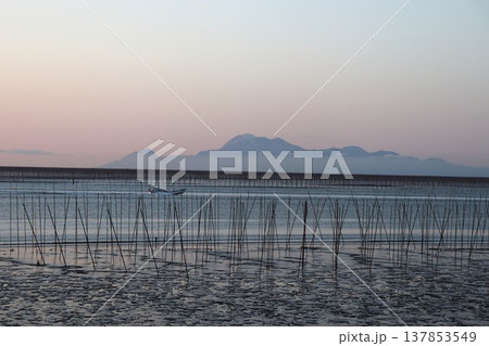 有明海海苔養殖場風景 137853549