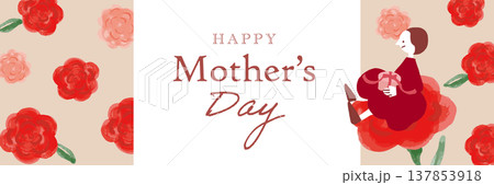 母の日の花柄テンプレート背景 137853918