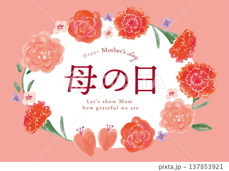 母の日の花柄テンプレート背景 母の日の花柄テンプレート背景 137853921