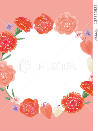 母の日の花柄テンプレート背景 137853923