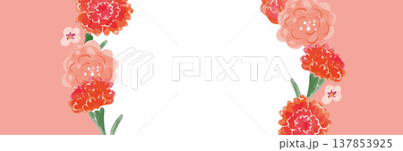 母の日の花柄テンプレート背景 母の日の花柄テンプレート背景 137853925