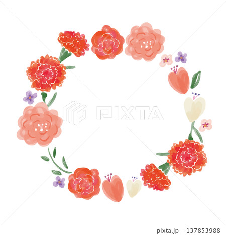 母の日の花柄フレーム 137853988