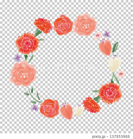 母の日の花柄フレーム 137853988