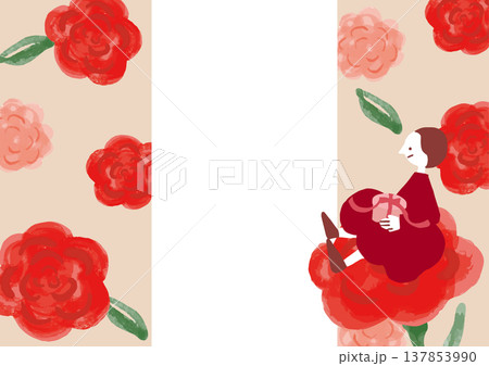 母の日の花柄テンプレート背景 137853990