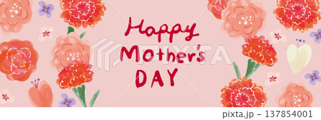母の日の花柄テンプレート背景 137854001