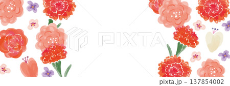 母の日の花柄テンプレート背景 137854002