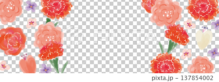 母の日の花柄テンプレート背景 137854002