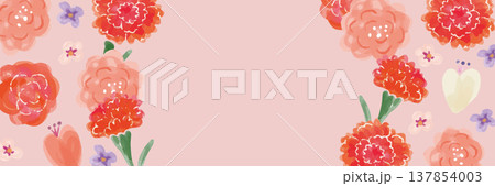 母の日の花柄テンプレート背景 137854003