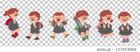 ランドセルを背負う子供たち 137854008