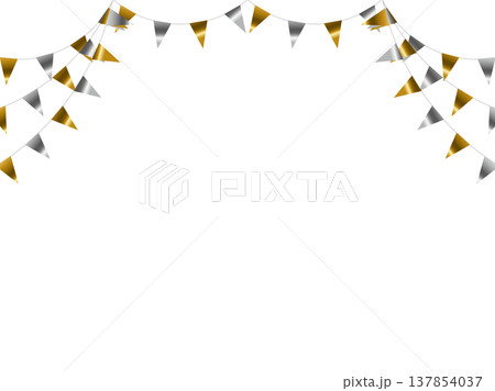 ガーランド三角ひも、曲線、金2銀F2 137854037