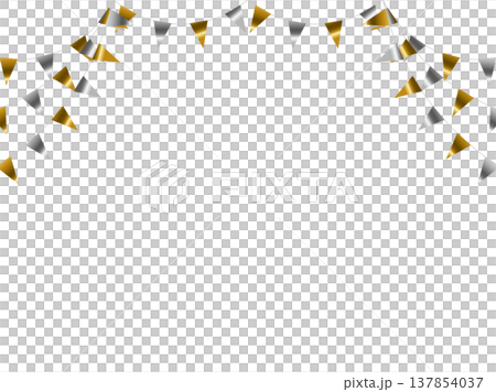 ガーランド三角ひも、曲線、金2銀F2 137854037