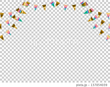 花圈三角繩，彎曲，金色 21 彩虹深色 F2 137854039