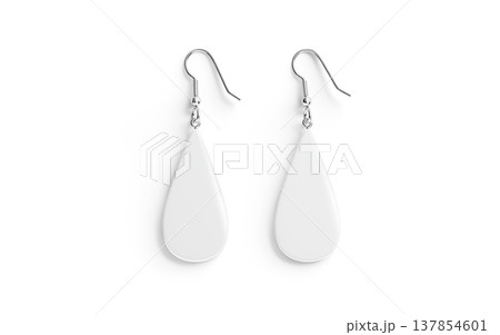 Blank white drop earring pair mockup lying png, transparent background, 3d rendering. Empty earrings hoops for female boho accessory mock up cut out. Clear stone elegance jewellery pendant template. Blank white drop earring pair mockup lying png, transparent background, 3d rendering. Empty earrings hoops for female boho accessory mock up cut out. Clear stone elegance jewellery pendant template. 137854601