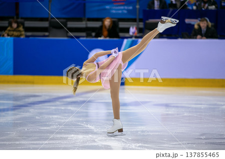 Young female figure skater Young female figure skater 137855465