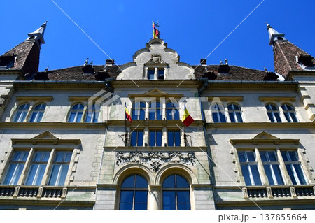 ルーマニア、トランシルヴァニア地方、シギショアラ、ルーマニアの宝石、市庁舎 ルーマニア、トランシルヴァニア地方、シギショアラ、ルーマニアの宝石、市庁舎 137855664