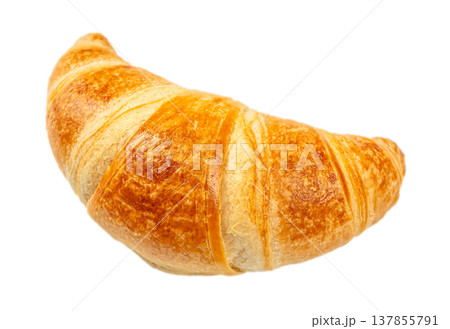 Fresh baked croissant isolated on white background Fresh baked croissant isolated on white background 137855791