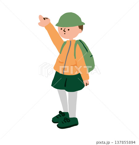 登山をする男性のイラスト 137855894