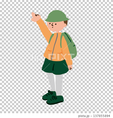 登山をする男性のイラスト 137855894