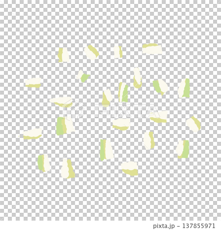 みじん切りに細かく刻んだねぎの手描きイラスト素材 137855971