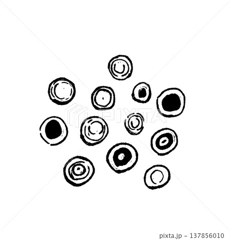 ネギの輪切り・小口切り（モノクロ） 137856010