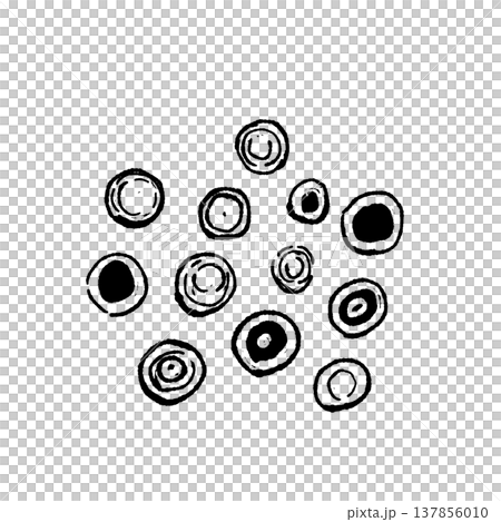 ネギの輪切り・小口切り（モノクロ） 137856010