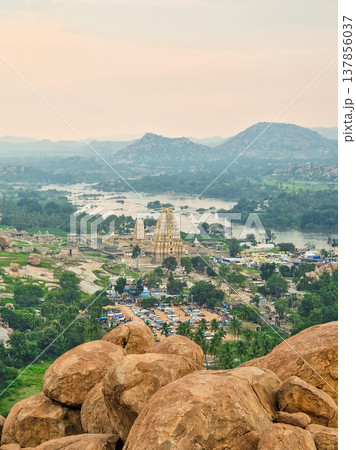Virupaksha Temple in Hampi, India. Part of the Group of Monuments at Hampi, designated as a UNESCO World Heritage Site 137856037