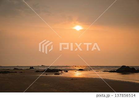 Redi Fort in Goa, India. Beautiful beach near the Indian ocean Redi Fort in Goa, India. Beautiful beach near the Indian ocean 137856514