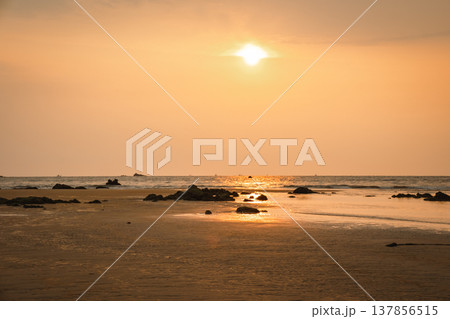 Redi Fort in Goa, India. Beautiful beach near the Indian ocean Redi Fort in Goa, India. Beautiful beach near the Indian ocean 137856515