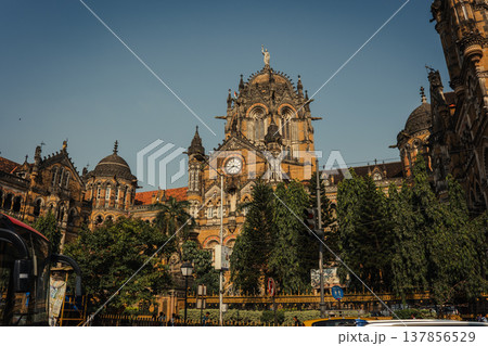 Historic railway terminus Chhatrapati Shivaji in the Mumbai, India. Victoria Terminus Historic railway terminus Chhatrapati Shivaji in the Mumbai, India. Victoria Terminus 137856529