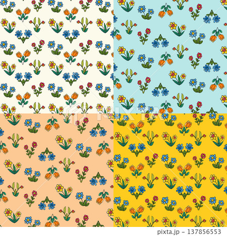 Colorful Floral Background Collection Colorful Floral Background Collection 137856553