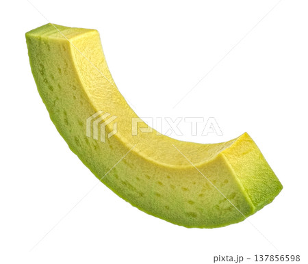 Avocado slice isolated on white background with clipping path, full depth of field Avocado slice isolated on white background with clipping path, full depth of field 137856598