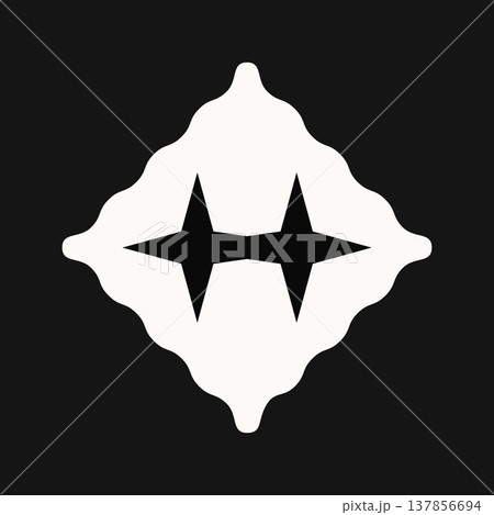 Flat vector retro star sticker badge. Geometric sparkle icon. Vintage black and white burst symbol. Flat vector retro star sticker badge. Geometric sparkle icon. Vintage black and white burst symbol. 137856694