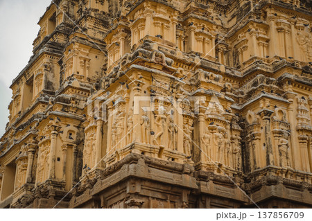 Virupaksha Temple in Hampi, India. Part of the Group of Monuments at Hampi, designated as a UNESCO World Heritage Site 137856709