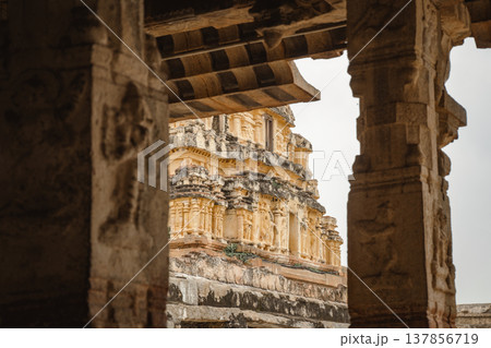 Virupaksha Temple in Hampi, India. Part of the Group of Monuments at Hampi, designated as a UNESCO World Heritage Site 137856719