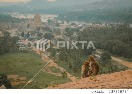 Virupaksha Temple in Hampi, India. Part of the Group of Monuments at Hampi, designated as a UNESCO World Heritage Site Virupaksha Temple in Hampi, India. Part of the Group of Monuments at Hampi, designated as a UNESCO World Heritage Site 137856754
