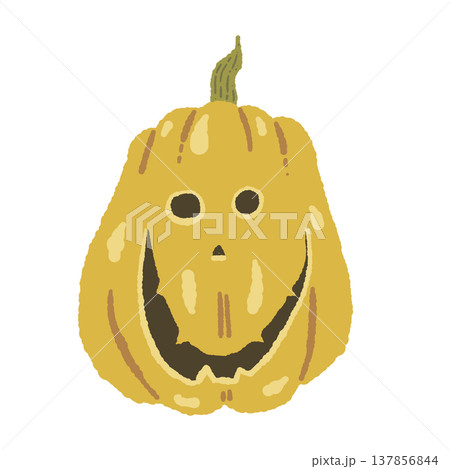 縦長のかわいいハロウィンかぼちゃ(ジャックオランタン)の手描きイラスト 縦長のかわいいハロウィンかぼちゃ(ジャックオランタン)の手描きイラスト 137856844