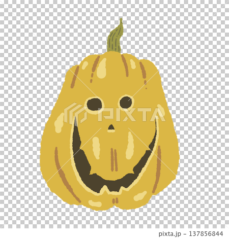 縦長のかわいいハロウィンかぼちゃ(ジャックオランタン)の手描きイラスト 縦長のかわいいハロウィンかぼちゃ(ジャックオランタン)の手描きイラスト 137856844