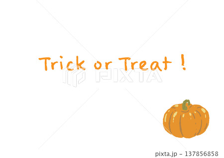 丸いジャックオランタンの横型ハロウィンカードテンプレート素材 137856858