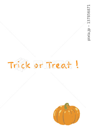 丸いジャックオランタンの縦型ハロウィンカードテンプレート 137856871