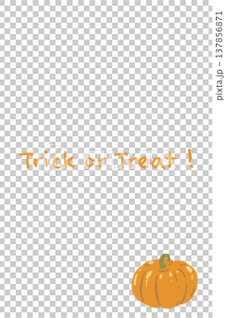 丸いジャックオランタンの縦型ハロウィンカードテンプレート 137856871