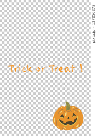 微笑南瓜燈直式萬聖節賀卡模板 137856878