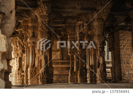 Vitthala Temple in Hampi, India. Part of the Group of Monuments at Hampi, designated as a UNESCO World Heritage Site Vitthala Temple in Hampi, India. Part of the Group of Monuments at Hampi, designated as a UNESCO World Heritage Site 137856891