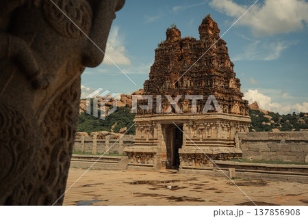 Vitthala Temple in Hampi, India. Part of the Group of Monuments at Hampi, designated as a UNESCO World Heritage Site 137856908