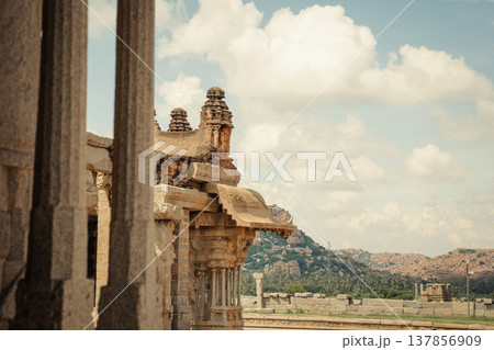 Vitthala Temple in Hampi, India. Part of the Group of Monuments at Hampi, designated as a UNESCO World Heritage Site 137856909